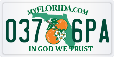 FL license plate 0376PA