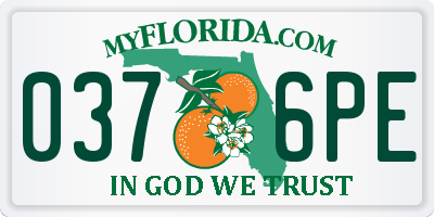 FL license plate 0376PE