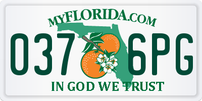 FL license plate 0376PG