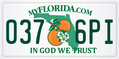 FL license plate 0376PI