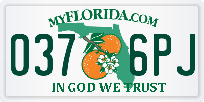 FL license plate 0376PJ