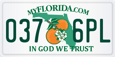 FL license plate 0376PL