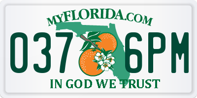 FL license plate 0376PM