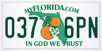 FL license plate 0376PN