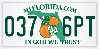 FL license plate 0376PT