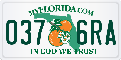 FL license plate 0376RA