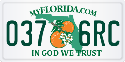 FL license plate 0376RC