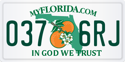FL license plate 0376RJ