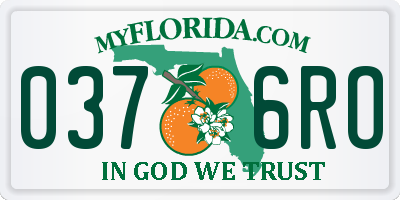 FL license plate 0376RO