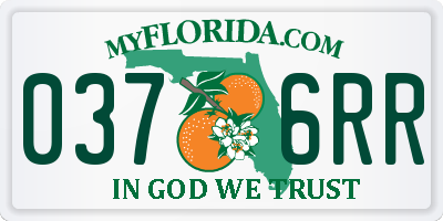 FL license plate 0376RR