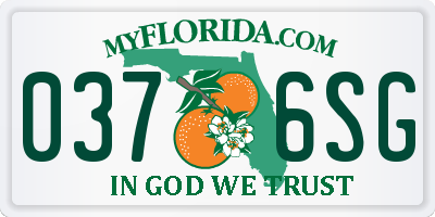 FL license plate 0376SG