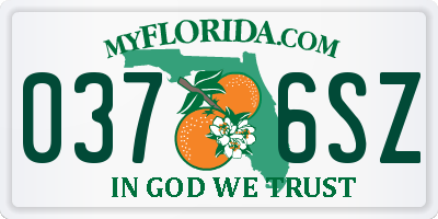 FL license plate 0376SZ