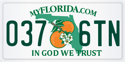 FL license plate 0376TN