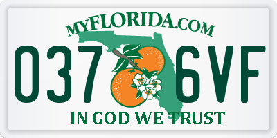 FL license plate 0376VF