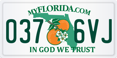 FL license plate 0376VJ