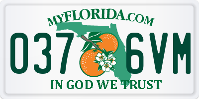 FL license plate 0376VM