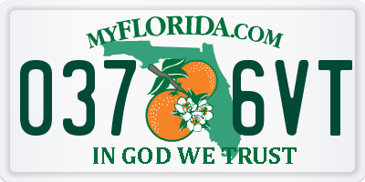 FL license plate 0376VT
