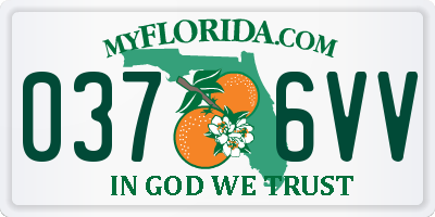 FL license plate 0376VV