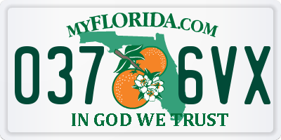 FL license plate 0376VX