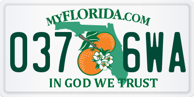 FL license plate 0376WA