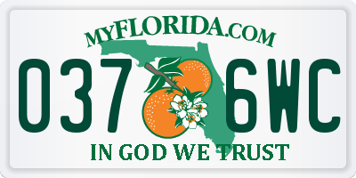 FL license plate 0376WC