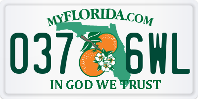 FL license plate 0376WL