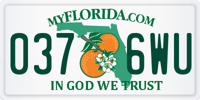 FL license plate 0376WU