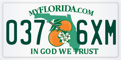 FL license plate 0376XM