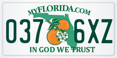 FL license plate 0376XZ
