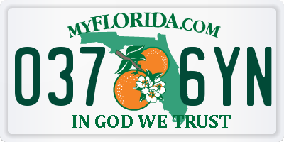 FL license plate 0376YN