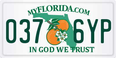 FL license plate 0376YP