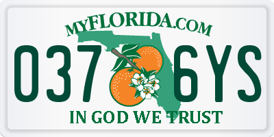 FL license plate 0376YS