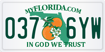 FL license plate 0376YW