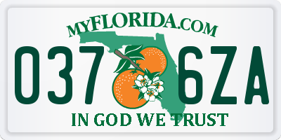 FL license plate 0376ZA