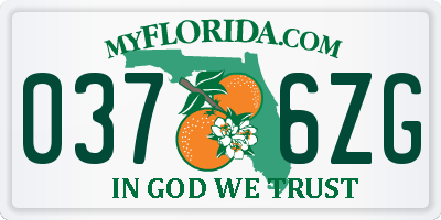 FL license plate 0376ZG