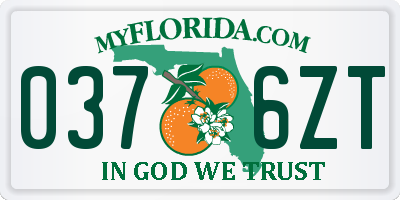 FL license plate 0376ZT