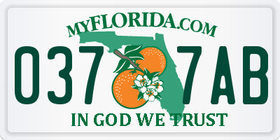 FL license plate 0377AB