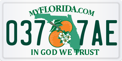 FL license plate 0377AE