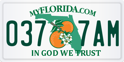 FL license plate 0377AM