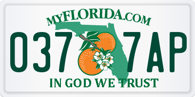 FL license plate 0377AP