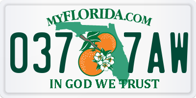 FL license plate 0377AW
