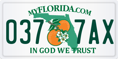 FL license plate 0377AX
