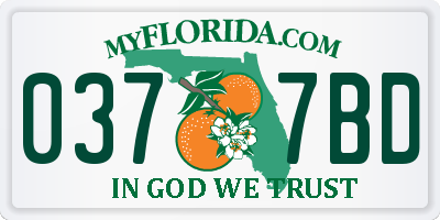 FL license plate 0377BD