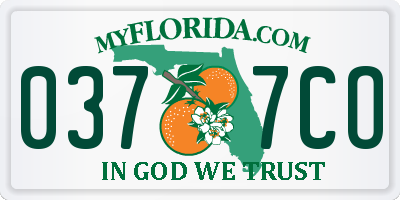 FL license plate 0377CO