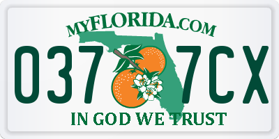 FL license plate 0377CX