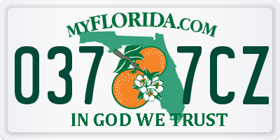 FL license plate 0377CZ