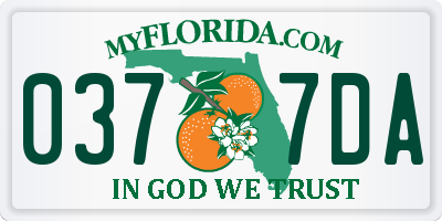 FL license plate 0377DA