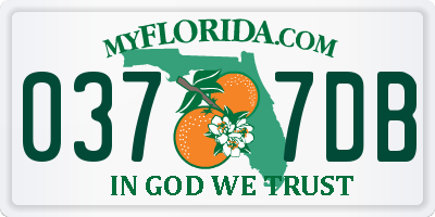 FL license plate 0377DB