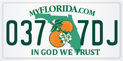 FL license plate 0377DJ