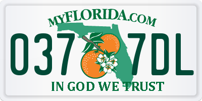FL license plate 0377DL